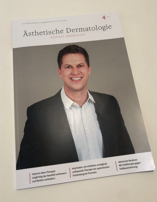 Kongresspräsident Dr. Gerd Gauglitz auf dem Cover der Zeitung Ästhetische Dermatologie